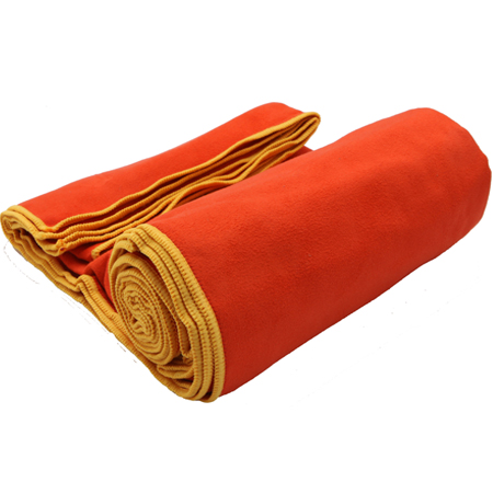 超细纤维双面绒瑜伽巾 瑜伽铺巾 瑜伽垫巾  桔红色 柔软吸汗